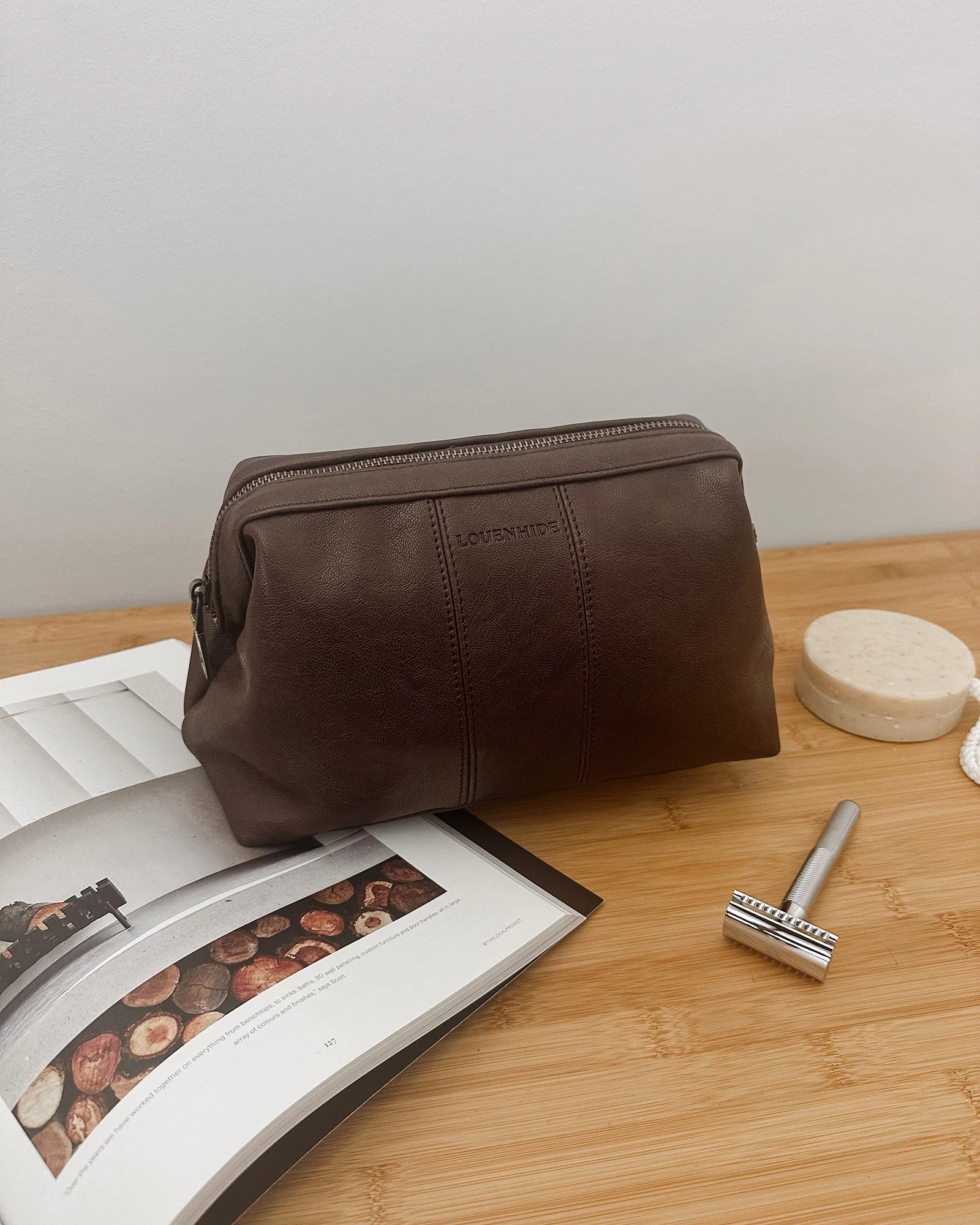 Albie Cosmetic Case -  Saddle Chocolate - Image 6