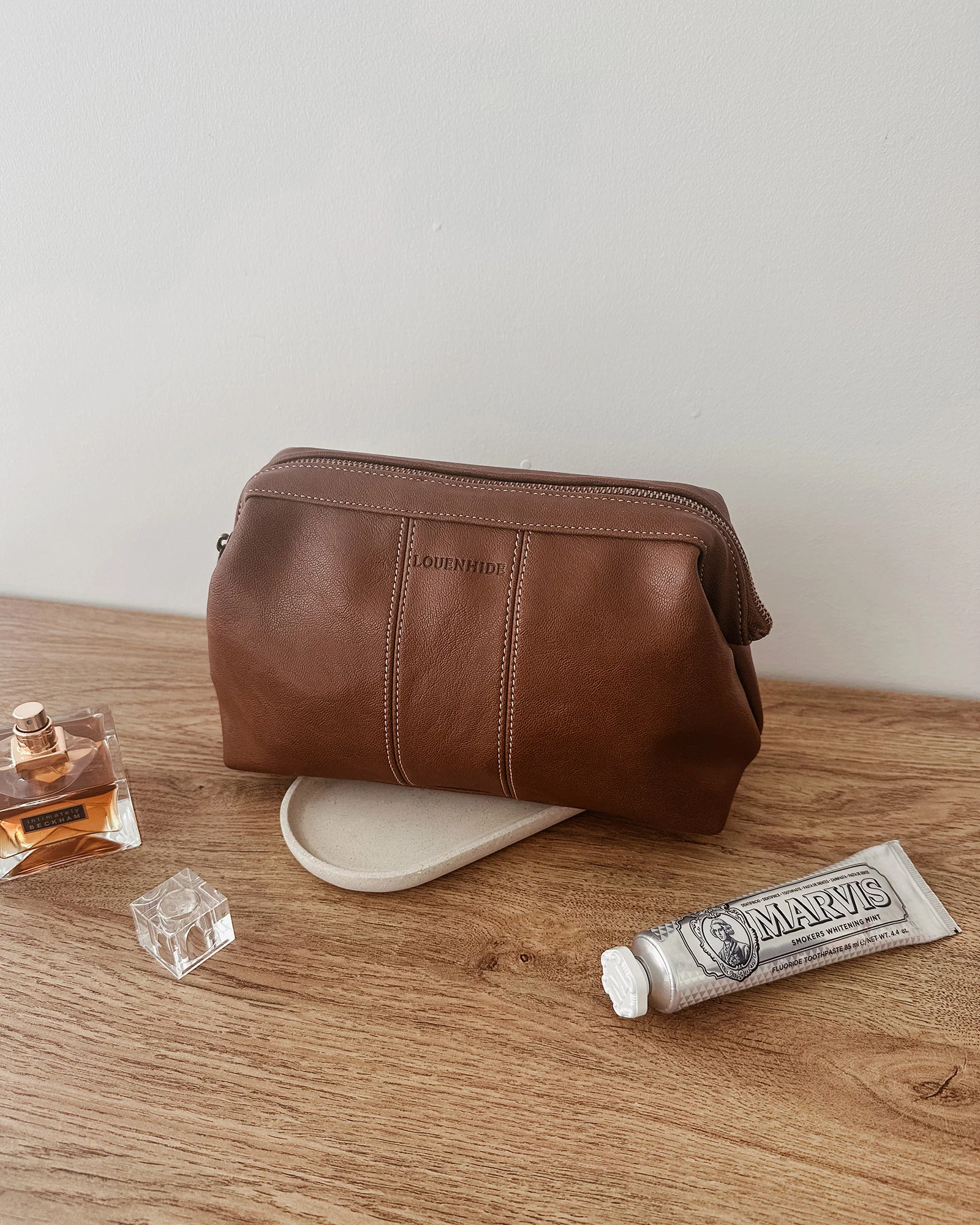 Albie Cosmetic Case -  Saddle Cognac - Image 6
