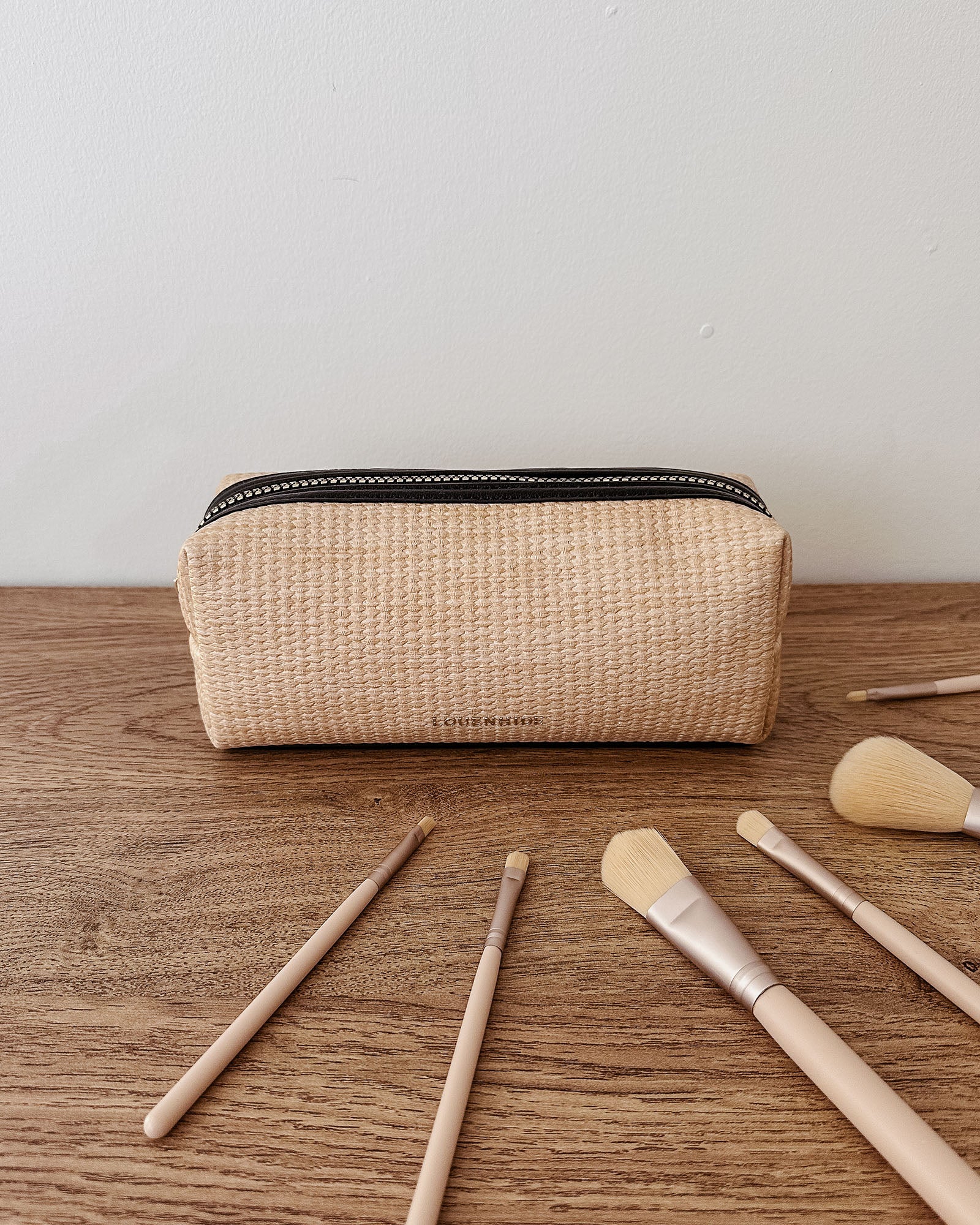 Brianna Makeup Bag - Natural/Black - Image 7