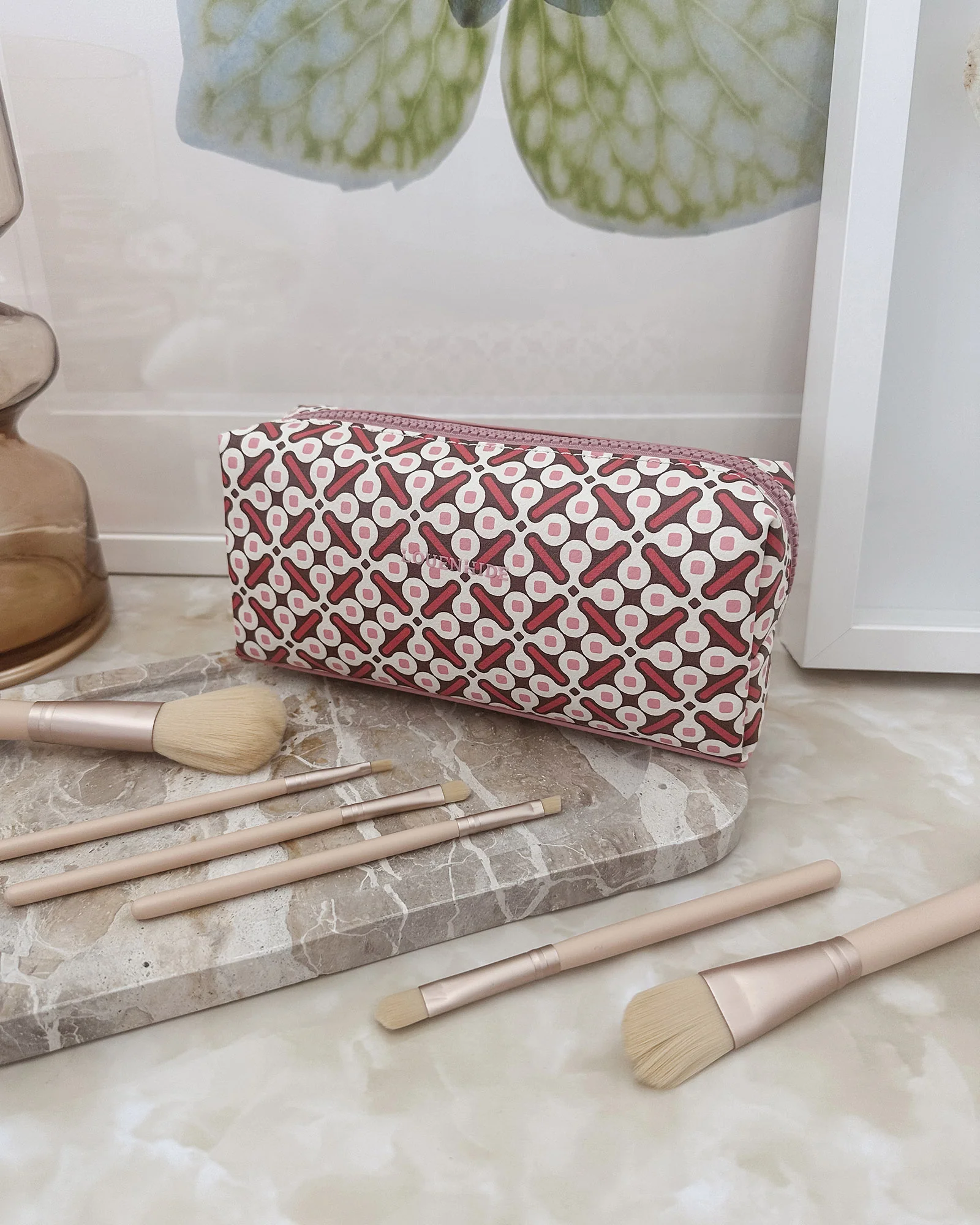 Brianna Makeup Bag - Retro Pink - Image 2