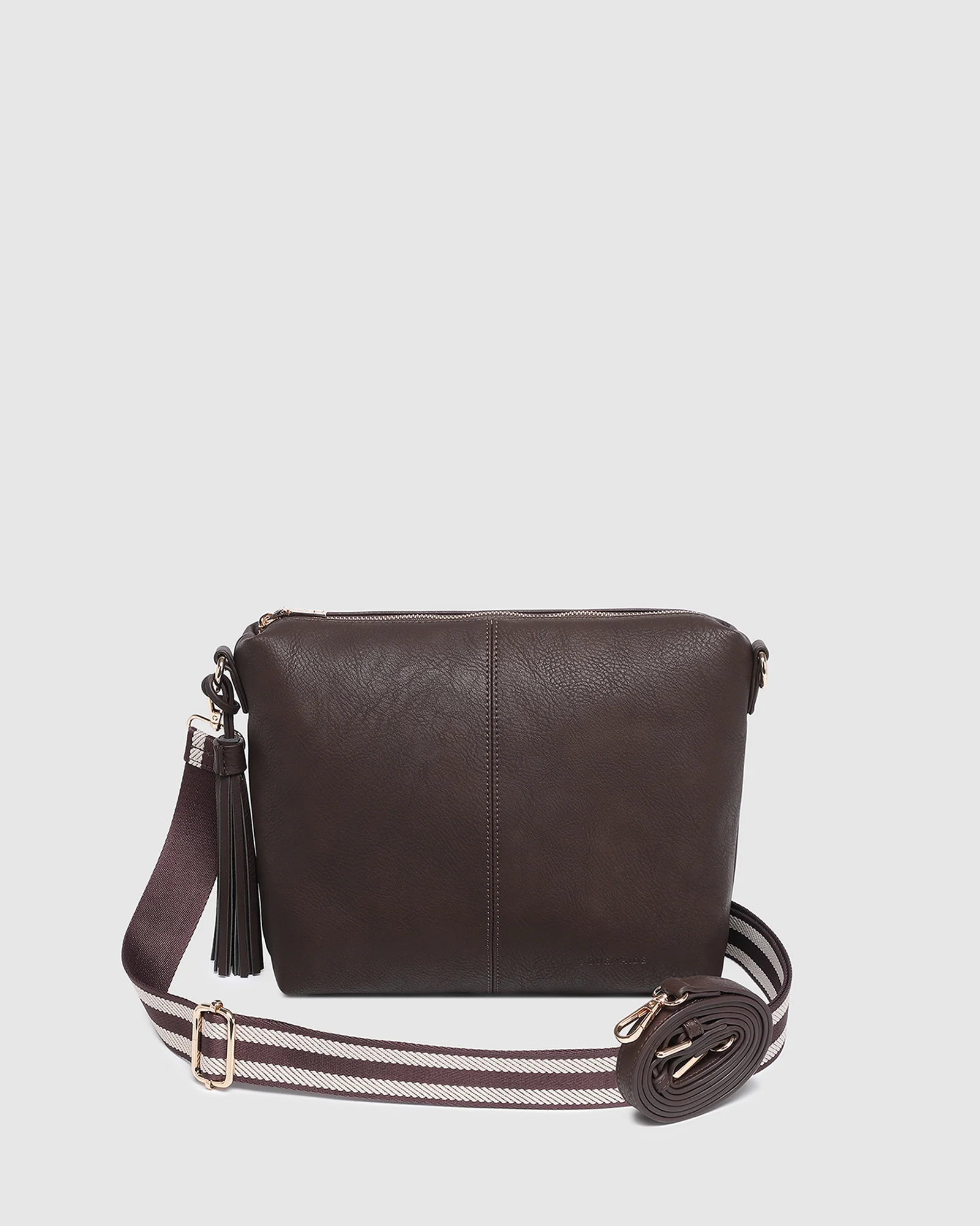 Daisy Stripe Crossbody Bag - Chocolate - Image 3