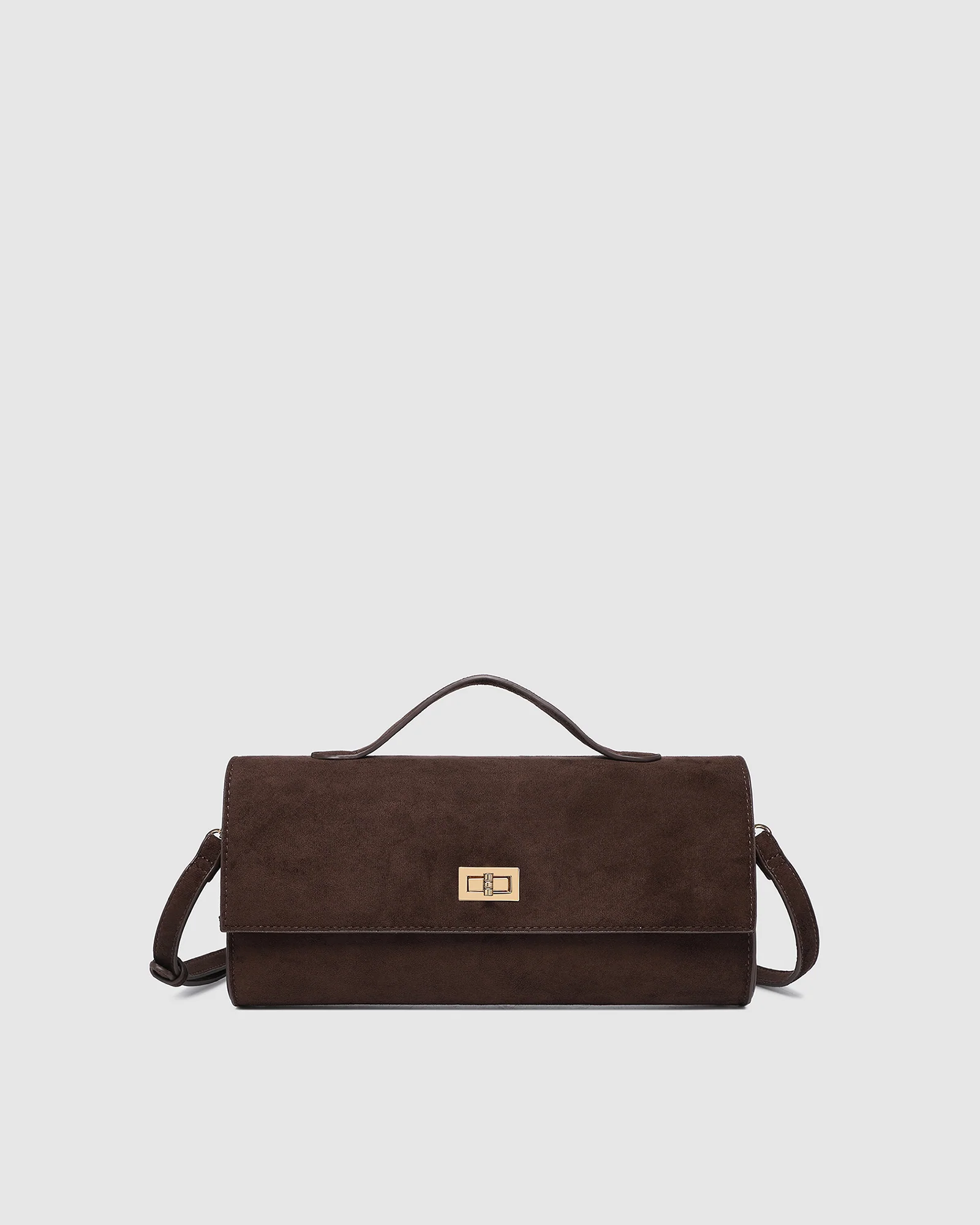 Delaney Suedette Clutch - Chocolate - Image 4