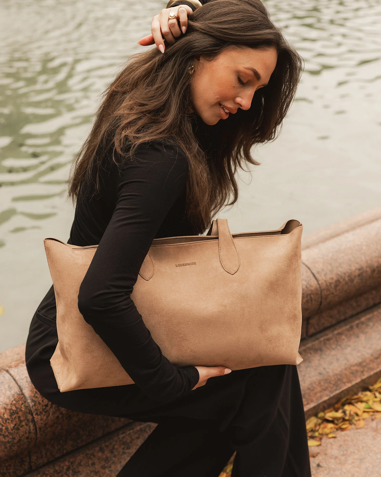 Elke Suedette Tote Bag - Honey - Image 7