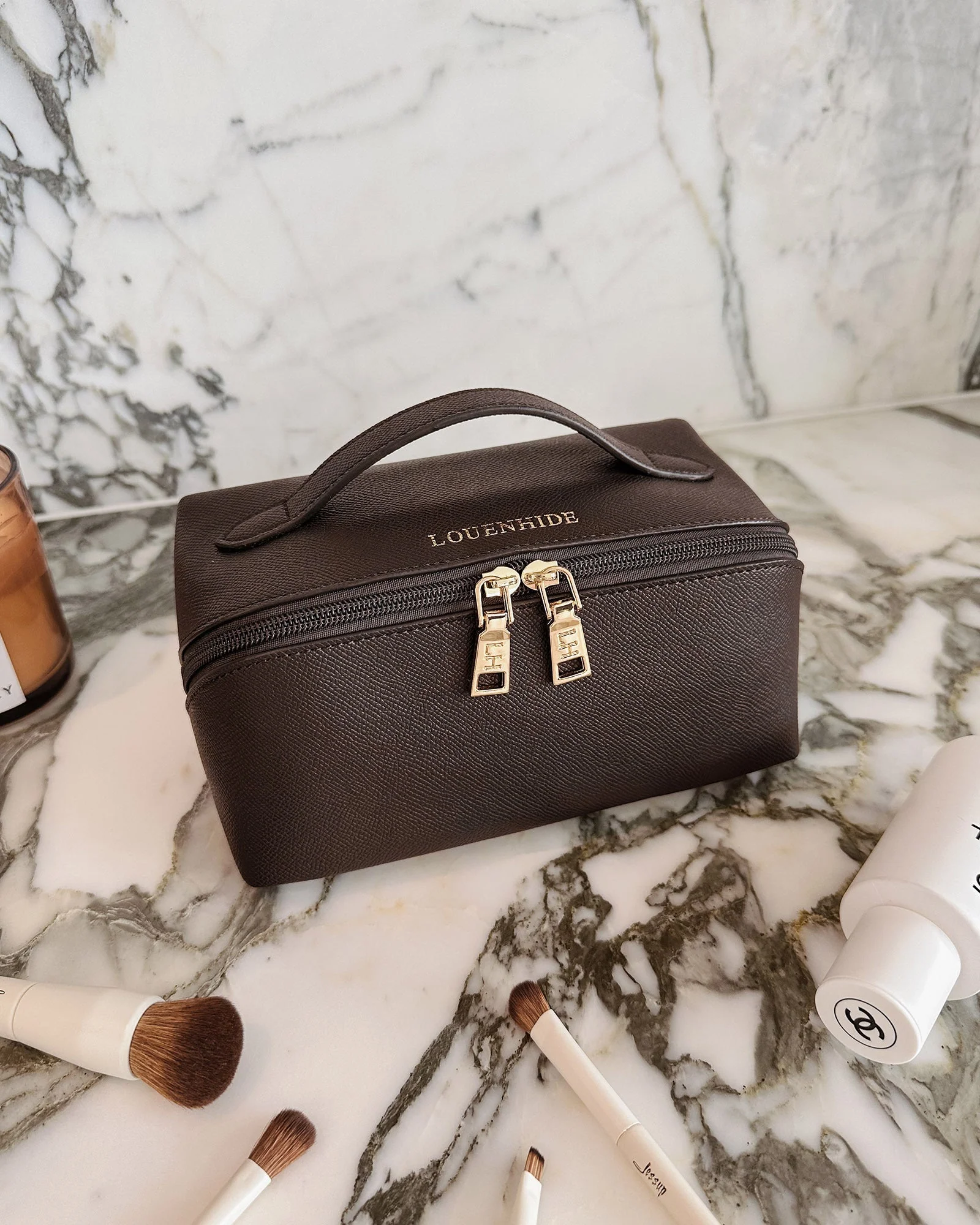 Ellis Makeup Bag - Chocolate - Image 7