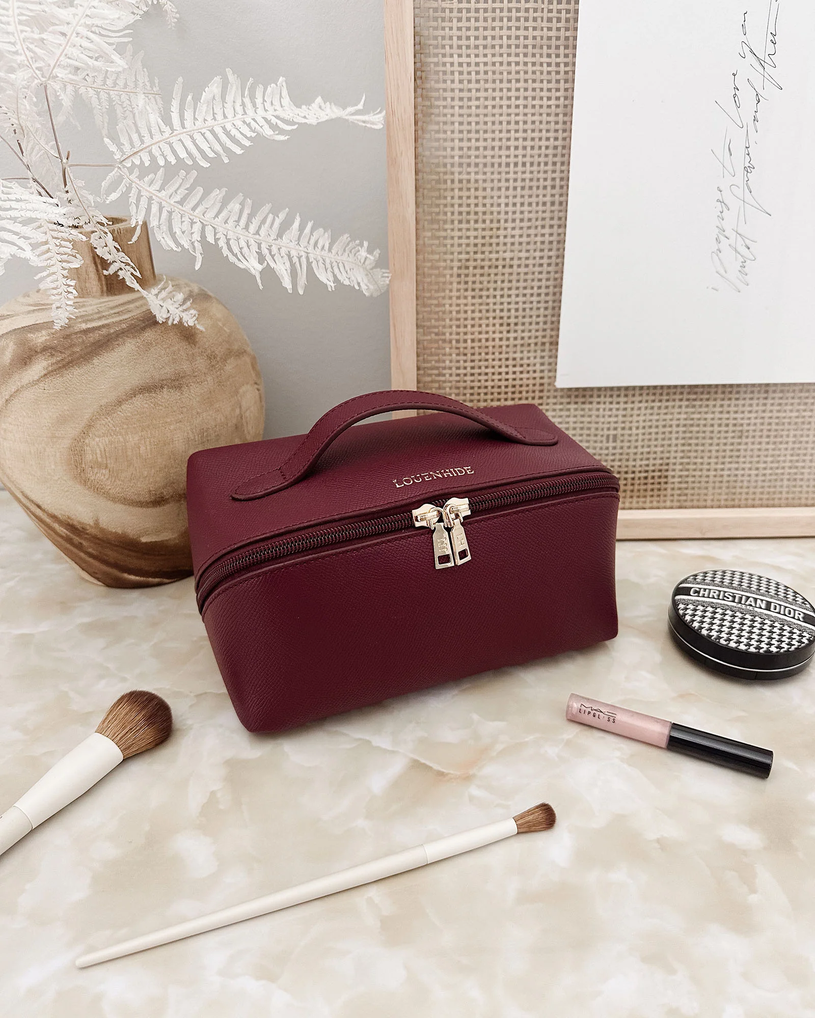 Ellis Makeup Bag - Burgundy - Image 7