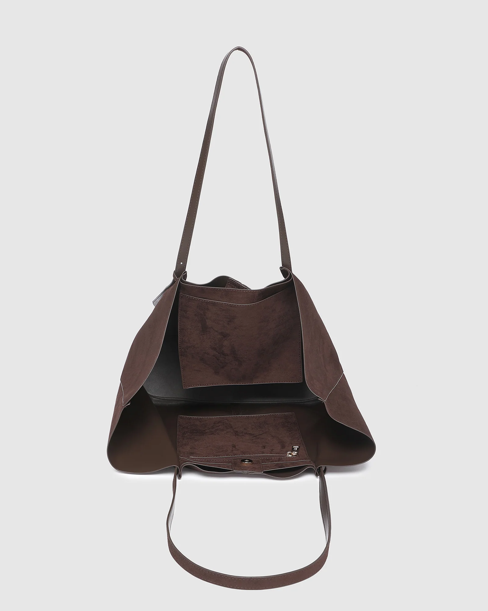 Sawyer Suedette Tote Bag - Chocolate - Image 5