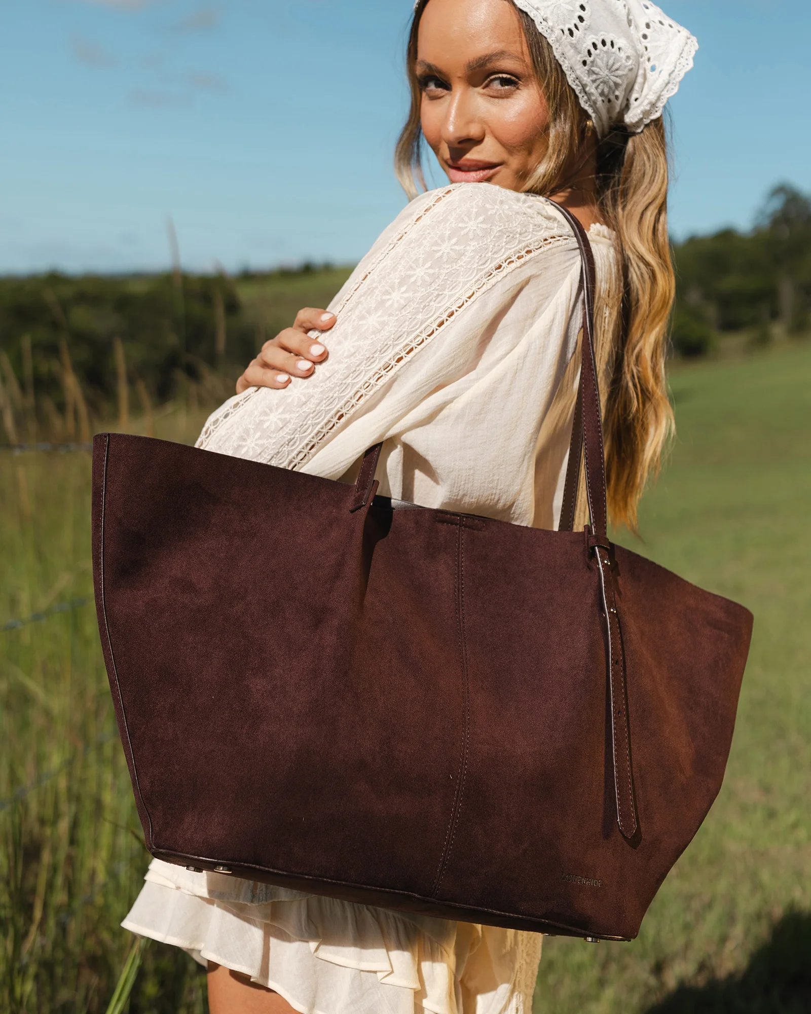 Sawyer Suedette Tote Bag - Chocolate - Image 7