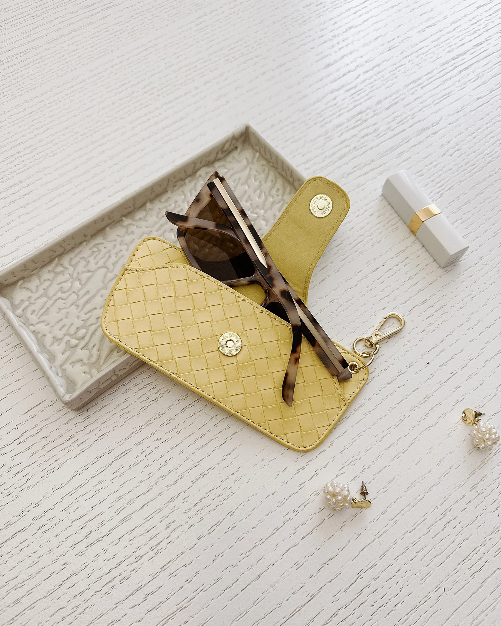 Skittle Sunglass Case - Woven Butter Yellow - Image 5