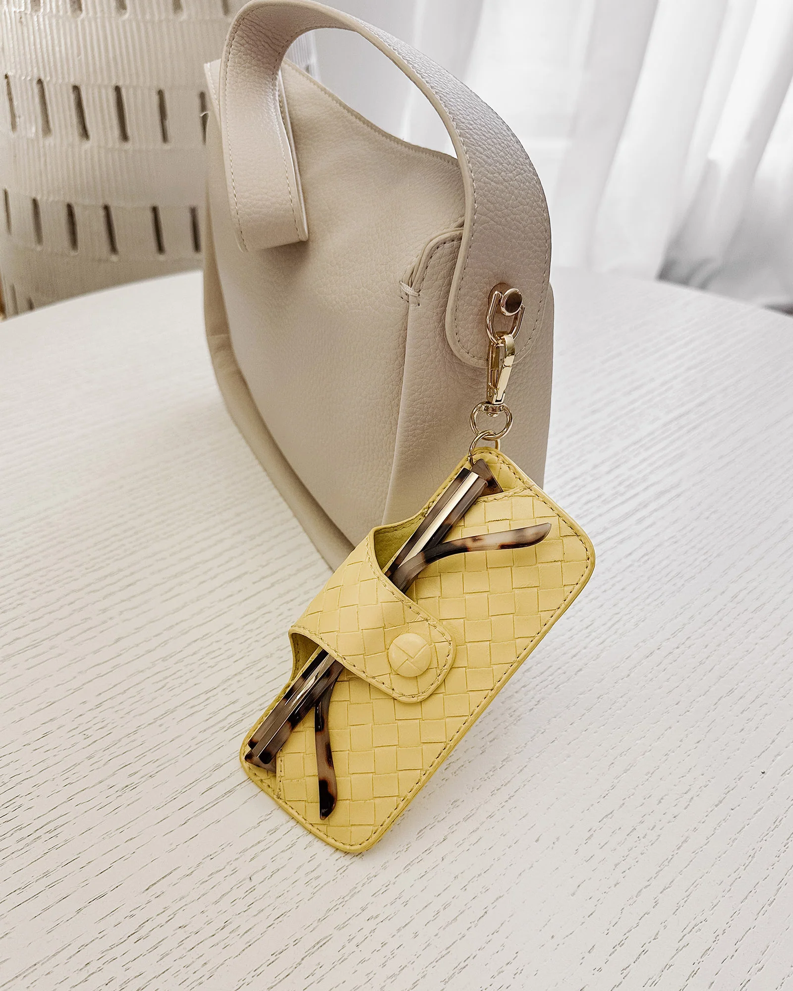 Skittle Sunglass Case - Woven Butter Yellow - Image 6