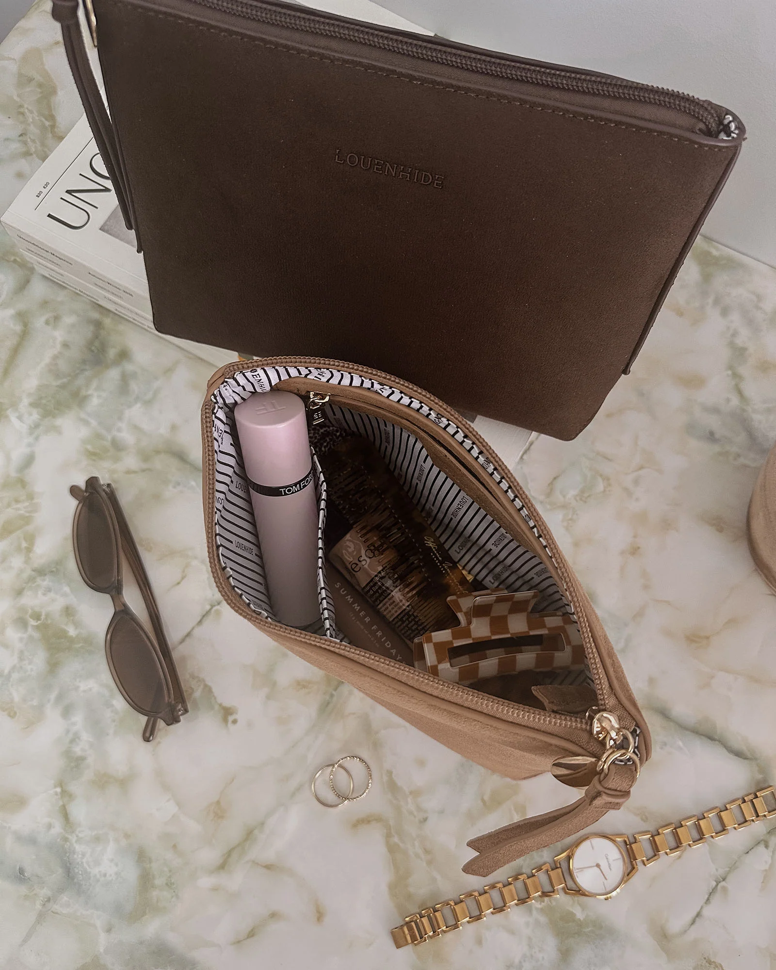The Everyday Suedette Pouch - Honey - Image 2